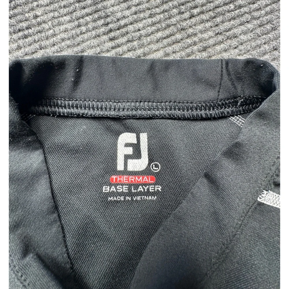 FootJoy Thermal Base Layer Men L Black Long Sleeve Mock Neck Contrast Stitching